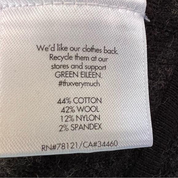 EILEEN FISHER MERINO WOOL FLOWY MOSAIC PATTERN OPEN CARDIGAN SIZE LARGE NWT - Picture 4 of 9